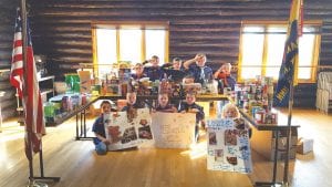 One of the many ways to volunteer is to collect food and deliver it to the Food Shelf. As one can see here, you don’t need to be very old to make a big contribution to the community. Front row L-R: Cullen Hall, Ayden DeRosier, Landon Ressler, Lute Jansen, and Ennis Arrowsmith-DeCoux. Back row L-R: Alex Teeter, Rylan Brown, Noah Smith, Toby Anderson, and Lucas Hackett. Not pictured, but who participated: Wyatt Hadley and Logan Smith.