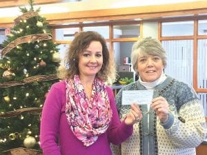 The American Legion Auxiliary made a donation to the Salvation Army as shown in this photo with Donna Paine and Nancy Backlund. The American Legion Auxiliary made other donations this holiday season to the Grand Marais Senior Center, the Cook County Care Center, the local food shelf, the Northland Honor Flight and the Minnesota Veterans Home of Silver Bay.