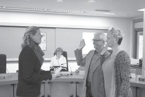 Cook County Deputy Court Administrator Kim Shepard administered the oath of office to Myron Bursheim and Heidi Doo-Kirk at the county board’s first meeting of 2017 held on Tuesday, January 3. This is Bursheim’s first stint as a county commissioner while Doo-Kirk ran unopposed to claim her second term in office.