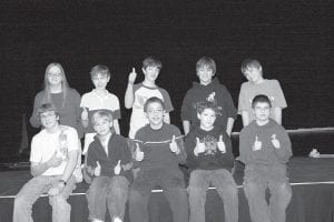 Students who qualified in the written test went on to compete in front of the entire Cook County Middle School at the Geography Bee held Jan. 5, 2007. In front row, from left, are Jesse Johnson, Ben Seaton, Daniel Ditmanson, Mike Sjogren, and Hayden Goettl. In back are Annika Stone, Bjorn Johnson, Jake Plahuta, David Bergstrom and Chris Hoglund.