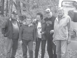 Some of the Elder volunteers enjoying an outing in the fall. From left are Jason, Inger, Eddie, Ralph and Bob.