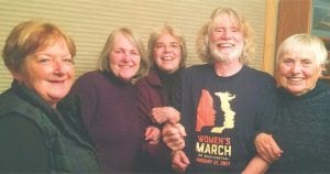 Five residents from Cook County will join with 200,000-plus marchers on January 21 for the Women’s March on Washington. From L-R: Pat Campanaro, Rena Rogers, Mary Lou Sorensen, Denny FitzPatrick, and Mary Sanders.