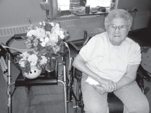 Valentine's Day was full of great activities at the Care Center. Bernice Legarde is pictured here with the beautiful flowers she received on Valentine’s Day.