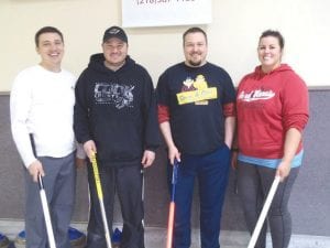 The runner-up in the A event in the Charles J. Futterer Memorial Bonspiel held last weekend was the Andrew Smith Rink of Grand Marais. From L-R: Jed Smith, Chris Smith, Andrew Smith, Jenny Schuler.