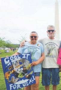 Ellen Hawkins and her husband Rick Brandenburg joined with more than 20,000 people in Washington, D.C. on April 29 to participate in the Climate March.