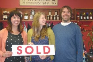 Chelsea Pusc, left, owner of Gunflint Mercantile, teamed up with Sam and Abby Hedstrom to buy the building which houses her store, Chuck’s Barber Shop and Country Financial Insurance. The sale was finalized on Monday, May 1. Next summer Sam and Abby will take over the space now used by Chuck Petek, who will retire after more than 50 years of cutting hair. Their tentative plans are to start a store and sell locally made art, and they are thinking of naming their store “Big Lake.” Petek and Virgil Lindquist co-owned the building, and both wish the new owners good fortune long into the future.