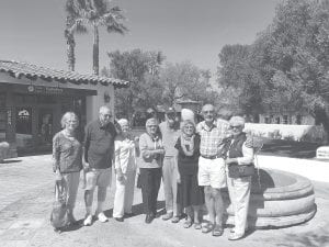 A group of county residents enjoying Arizona. This group from left to right is Barb and Gene Erickson; Ina Huggenvik, Paule and Rod Wannebo, Sally and Bill Hennessy, and Barb Olson.