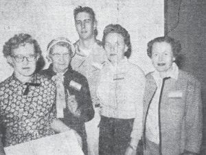 The Census crew that was working for Uncle Sam in the 1960 Cook County head count included, from left, Mrs. Francine Bodle (crew leader); Mrs. Oscar Sundquist, Hovland; Richard Stubstad, Maple Hill; Mrs. Hugh Ridgway and Mrs. J. Henry Eliasen, Grand Marais.