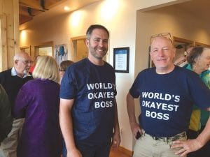 Partners Steve Surbaugh (left) and Mike Larson have been continually busy over the past few years growing their business as they add more workforce housing and office space to the area. Recently they held an open house in Lutsen to commemorate their latest project located next to Clearview.