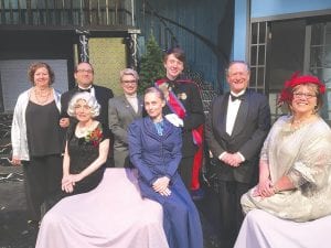 Above: The Game’s Afoot is a fast-paced murder mystery farce directed by Carrie Nath. Starring in this fun-filled play are, L-R: Jane Gellner, Kevin Kager, Jan Healy, Aliya Marxen, Rose Arrowsmith Decoux, Sam Seitsema, Gary Latz, and Diane Stoddard. Right: The Pajama Game is going to be performed first on Friday, July 21 at the Arrowhead Center for Arts. The show will be performed by a local cast of talented actors and actresses and is directed by Sue Hennessy. The cast from L-R: Susan Bragstad, Thomas Stamps, John Bragstad, Karina Roth, Mark Abrahamson, Hilja Iverson, Louise Reavis, Karen Blackburn, and Kate Fitzgerald.