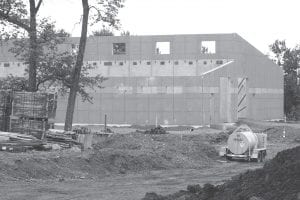 The walls are up and good progress is being made on the $5 million public works facility that is being built on the old Tomteboda Motel site on Highway 61 one mile west of Grand Marais. McGough Construction, which is headquartered in St. Paul, was hired by the City of Grand Marais to oversee the operation. The goal is to finish the building by the end of October and by mid-November the city will start moving its equipment to the site from the Grand Marais Recreation Park, where it is now kept.