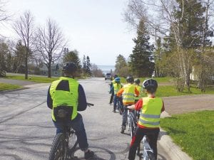 Forty-two local third-graders took part in this year’s In-School Bike Education Program. Sponsored by the Safe Routes to School Committee and now in its third year, the program teaches youngsters bicycle safety and skills with instruction in the classroom, gym and on the street.