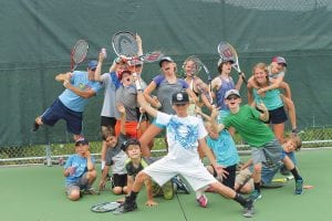 Although the tennis lessons might have been serious, there was no doubt the kids attending the three-day tennis camp were out to have fun as well. The kids received 15 hours of instruction on all aspects of playing the game from a college coach and several collegiate players.