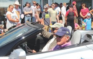 Bruce Kerfoot waves to the crowd in the Fisherman’s Picnic parade. Kerfoot was named Cook County Senior Citizen of the Year for 2017. A strong advocate of the Gunflint Trail, Kerfoot has also been equally involved in many, many organizations as a volunteer to help Cook County.