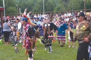 Just before the traditional naming of the Grand Portage Royalty the grounds were filled with music from the drums and singers and people dressed in dancer’s regalia—or just plain clothes—danced joyously.