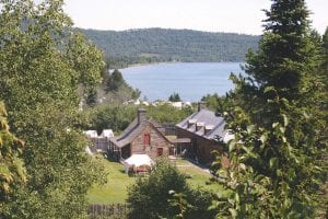 The bird’s eye view from the top of Mount Rose that overlooked the stockade on one side and the pow-wow grounds on the other was grand. While both areas filled with people on Saturday, in the harbor sailboats and fishermen were out in their boats until the mid-day rainstorm.