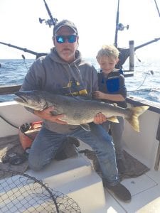 Above: Captain Kelly Shepard from North Shore Outdoors took a charter out on Wednesday, Aug. 30 and Michael Jahnke of Minneapolis caught this nice 26.3-pound lake trout.