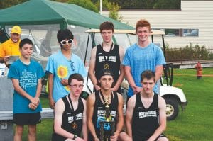 What does a boys’ first-place cross country team look like? Look no further than the North Shore Storm, pictured here. Starting in front L-R: Noah Smith, Jake Paron, and Kevin Viren. Back row from left, Brenden Seipke, JRon Tamanaha, Will Surbaugh, and Leif Anderson.