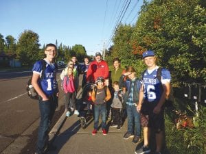 On Thursday, September 21 over 45 students, parents, sheriff's deputies, Vikings football players, and community volunteers participated in the Walk to School Day with three Walking School Bus routes. The next one will be Wednesday, October 4 for the International Walk to School Day with Border Patrol officers.