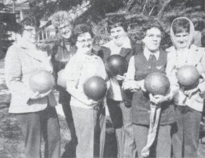 The North Shore Women’s Bowling Association was well represented at the Women’s International Bowling Congress in Houston, Texas in April 1974. The local group included, from left, Nona Smith, Rachel Helmerson, Norma Wilson, Dolly Johnson, Alma Olson and Shirley Olson. The tournament was held at the 72-lane Stadium Bowl and saw participation by 5,734 five-woman teams, 13,831 doubles and 27,662 singles during the competition which ran from April 4 through May 18. The local ladies took part in the events for teams, doubles and singles, and called the experience a “most unforgettable week.”