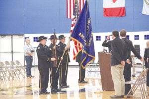 When the American Legion Post 413 color guard displayed flags at the high school last year during the Veterans Day celebration, everyone stood at attention. All are invited to attend Veterans Day ceremonies once again at the high school, which will begin at 2 p.m. on Friday, November 10.