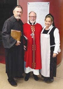 Bethlehem Lutheran Church celebrated Reformation Sunday, October 29th. Bishop Thomas M. Aitken participated in the service. Also in attendance were Martin Luther and his wife, Katie (John and Susan Bragstad). A German lunch was served following the service, prepared by chef Jason Gesch.