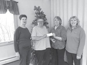 Recently American Legion Auxiliary Post 413 donated $400 to the Senior Center. The money will be used to help with the purchase of new tables and chairs. From L-R: Janet Breithaupt, Bev Green, Nancy Backlund, and Kim Nelson.