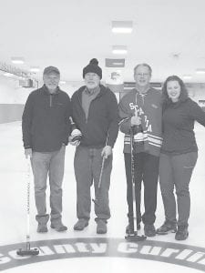 Left: L-R, A Event winners Curt Severson and Leigh Severson with A Event runners-up Jim McDermott and Carrol Peterson. Above: B Event winners Katy Smith and Rory Smith with B Event runners-up Jed Smith and Andrew Smith