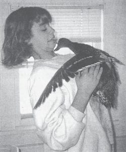 Twelve-year-old Breanna Noyce and her lively mallard Yamona were featured in the Jan. 19, 1998 News-Herald after Noyce and her friend Carly Borak found the wayward duck wandering the downtown streets and decided to take her in and care for her. When found, Yamona appeared to be freezing to death, as she had ice on her wings, was shaking, and “wasn’t walking very well,” Noyce explained. The duck was cared for in the Noyces’ home where she was fed bread crumbs and even enjoyed use of the bath tub before being turned over to a licensed wild animal care giver later that winter.