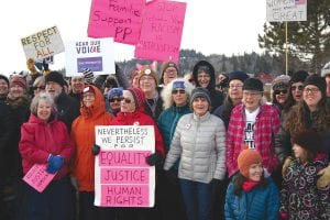 A little winter couldn’t keep a large crowd from taking part in the second annual Women’s March held in Grand Marais last Saturday. The march through town was followed by songs and speeches given at Grand Marais Harbor Park with themes ranging from equal pay for equal work, a call for more political activism among women, disdain for President Trump and his administration’s policies toward women, and the MeToo movement, to name a few topics mentioned on Saturday.