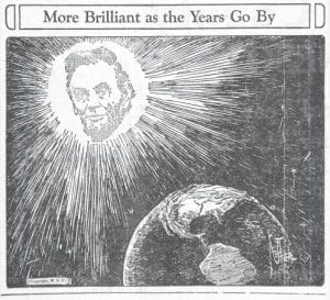 The Feb. 7, 1929 edition of the News-Herald paid homage to America’s 16th president with this front-page artistic tribute published on the occasion of the 120th anniversary of Lincoln’s birth.