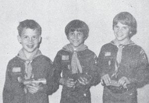 Cub Scouts Andy Niewald, Scott Hulbert and Sam Beberg were winners at the Pinewood Derby held in May 1974 at the Duluth Scout-o-Rama. The boys earned Pinewood Derby cars and medals for their efforts.