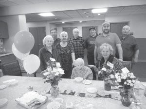 Harriet Walsh is pictured here celebrating her 95th birthday with family and friends.