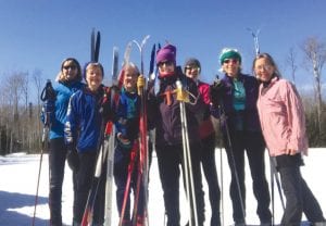 It’s not too late for a ski! Avid skiers and members of North Superior Ski and Run Club snuck the last women’s ski in on Sunday and brainstormed the celebration of the 2019, 40th anniversary of the Pincushion trails. From L-R: Mona Hunter, Anne Hegg, Becky Bartol, Angela Robins, Jane Shinners, Rebecca Wiinanen, and Elise Kyllo.