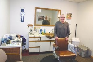 With the front of the building undergoing renovation and change, Chuck Petek has moved his barber shop to the back of the Gunflint Mercantile building. He’s always got his barber chair open and ready for business, but he won’t be able to wave at you anymore as you walk by on the sidewalk from his new location.