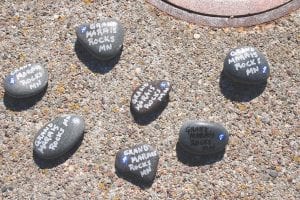 No one took credit for putting these aptly named painted rocks on the ground, but the instructions on the back were to hide them so they can be found again, and again… These small stones offered a bit of whimsy and fun to the beachcombers who were picking up litter on Saturday.