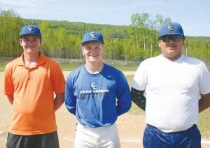 From left to right, Tristen Bockovich, Andrew Miller and Joe Deschampe were named Polar League All-Conference. Bockovich and Miller both led the team in pitching and each is also a good fielder and wields a strong bat. Deschampe is an excellent fielder with a great arm and hits the ball a ton, leading the team in RBIs. The boys will represent CCHS in the Polar League All-Star Game played on June 18 at Wade Stadium in Duluth.