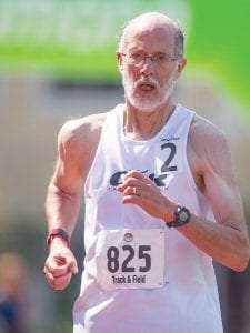 William Loew-Blosser, age 65, won the national championship for the 1500-meter race-walk for his age group this past winter. It was Will’s first time ever competing at the national indoor meet held in Washington, D.C.