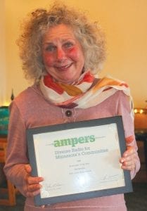 Deb Benedict, after receiving the AMPERS Broadcaster of the Year award.