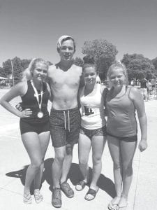 Representing the North Shore Rollers at the La Crosse Open competition, which featured both pros and amateurs, were, from L-R: Paige Everson, Dominick Wilson, Ali Duclos, and Taylor Everson.